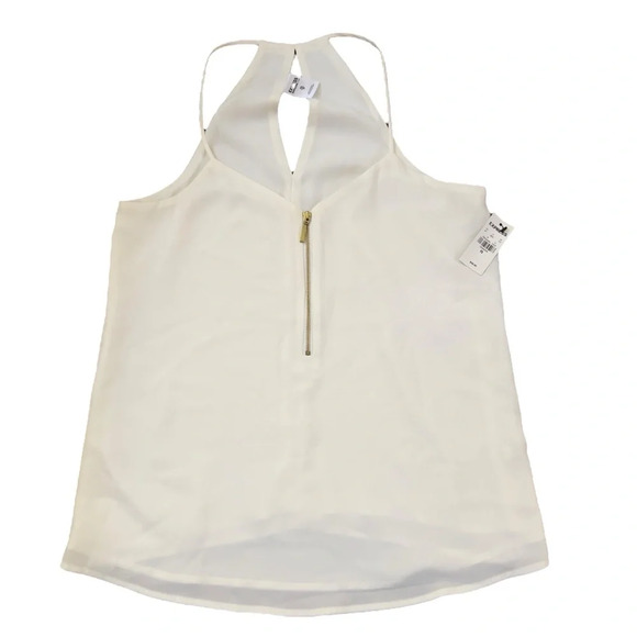 Express NWT Sleeveless Ivory Blouse with Gold Zipper - Picture 5 of 12